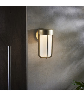 Benevento Outdoor Integrated LED Wall Lamp Brushed Gold Finish & Frosted Glass IP44-2