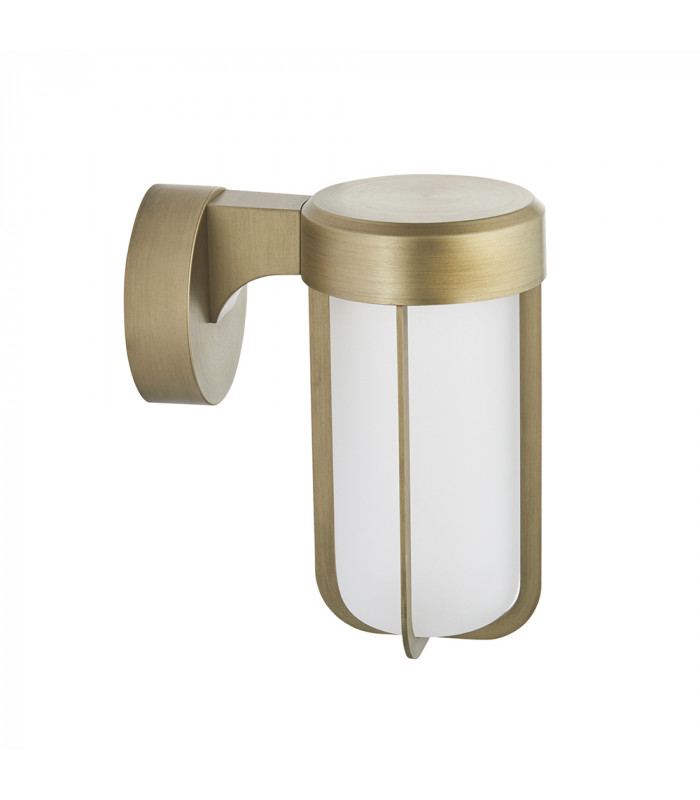 Benevento Outdoor Integrated LED Wall Lamp Brushed Gold Finish & Frosted Glass IP44-6