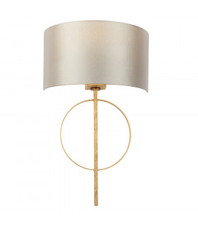 Trento Wall Lamp Antique Gold Leaf & Mink Satin Fabric-1