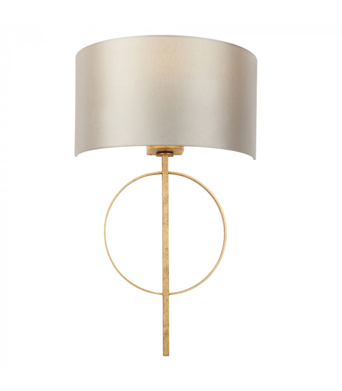 Trento Wall Lamp Antique Gold Leaf & Mink Satin Fabric-1