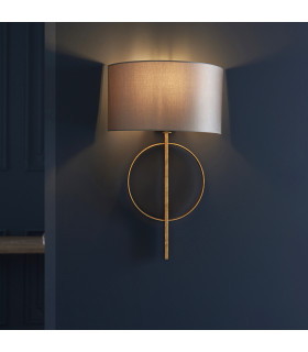 Trento Wall Lamp Antique Gold Leaf & Mink Satin Fabric-2