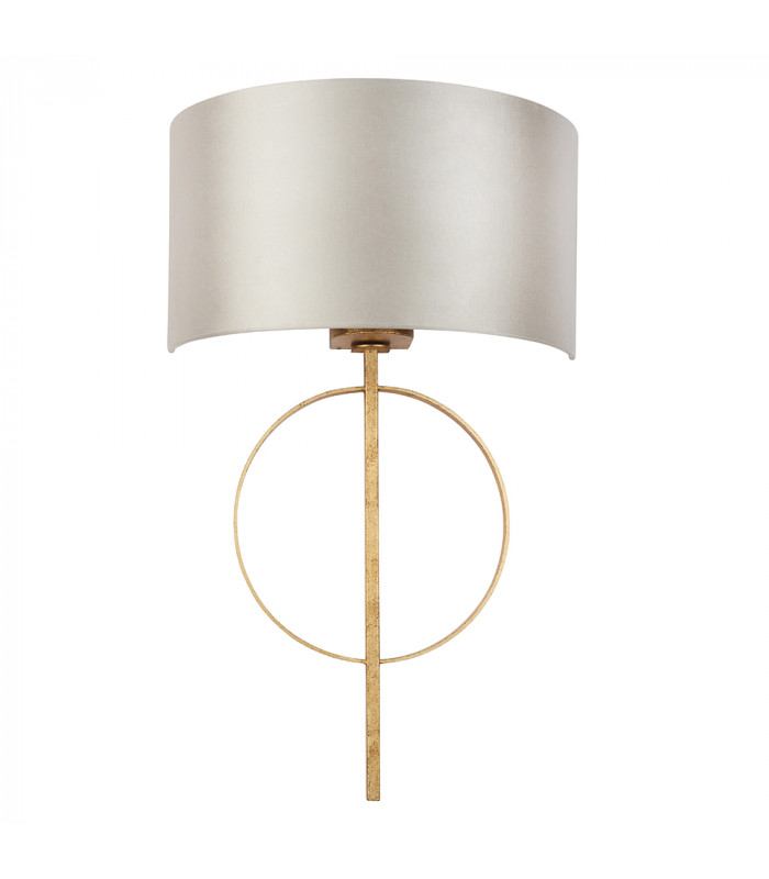 Trento Wall Lamp Antique Gold Leaf & Mink Satin Fabric-6