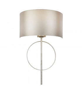 Trento Wall Lamp Antique Silver Leaf & Mink Satin Fabric-1