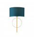 Trento Wall Lamp Antique Gold Leaf & Teal Satin Fabric-1