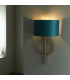 Trento Wall Lamp Antique Gold Leaf & Teal Satin Fabric-3