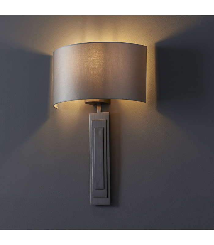 Olbia Wall Lamp Brushed Bronze Plate & Mink Satin Fabric-2