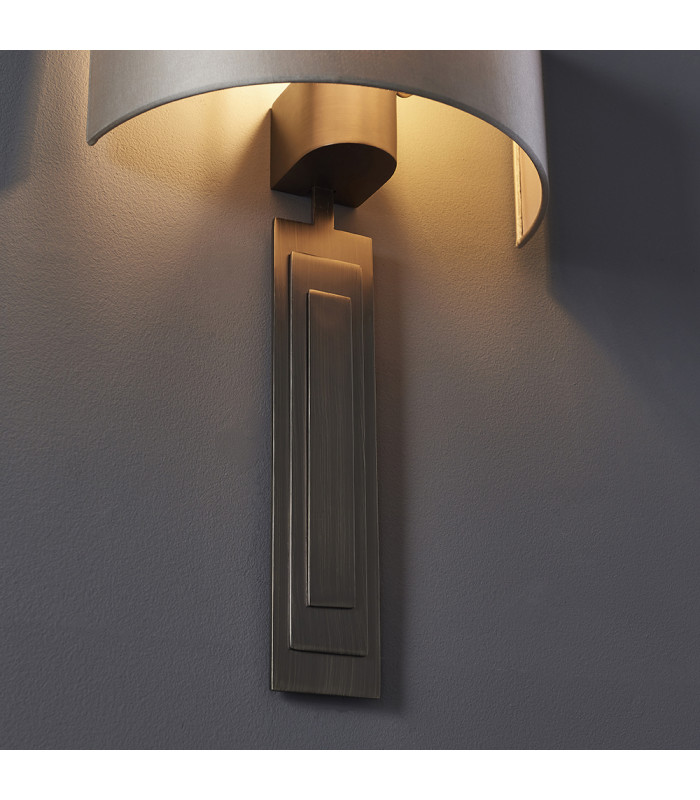 Olbia Wall Lamp Brushed Bronze Plate & Mink Satin Fabric-5