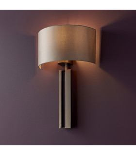 Macerata Wall Lamp Brushed Bronze Plate & Mink Satin Fabric-2