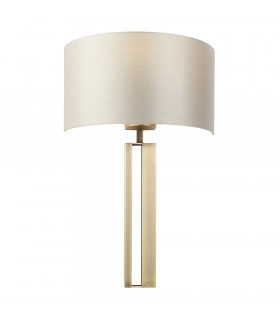 Macerata Wall Lamp Matt Antique Brass Plate & Mink Satin Fabric-1