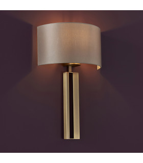 Macerata Wall Lamp Matt Antique Brass Plate & Mink Satin Fabric-2