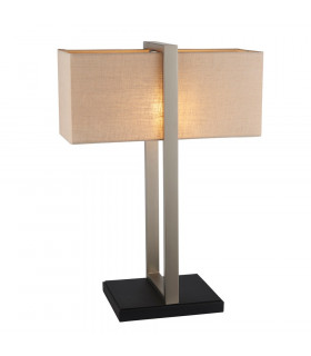 Livigno Table Lamp Satin Nickel Plate & Natural Linen-1