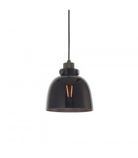 Alessandria Pendant Ceiling Light Black Tinted Glass & Black Chrome Plate-1