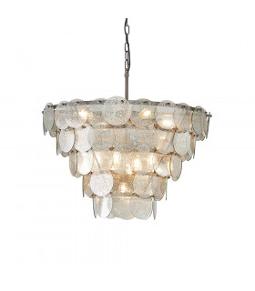 Trapani 9 Light Ceiling Pendant Antique Silver Paint & Mercury Glass-1