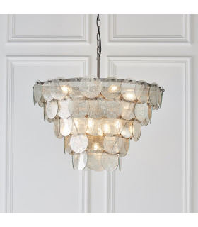 Trapani 9 Light Ceiling Pendant Antique Silver Paint & Mercury Glass-2