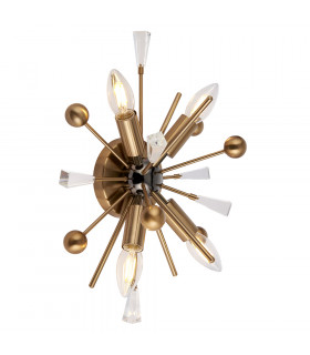 Taormina 4 Light Wall Lamp Aged Brass Plate Black Nickel & Clear Glass-1