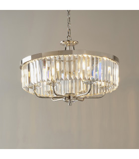 Ascoli 6 Light Ceiling Pendant Bright Nickel Plate & Clear Cut Glass-2