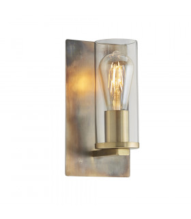 Palermo Wall Lamp Bronze Patina Plate & Clear Glass-1