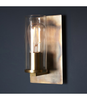 Palermo Wall Lamp Bronze Patina Plate & Clear Glass-2