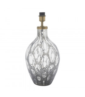 Vibo Table Lamp Charcoal Artisan Glass & Matt Antique Brass Plate-1