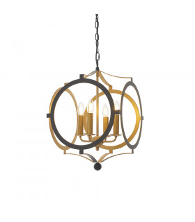Vicenza 4 Light Ceiling Pendant Matt Black & Gold Paint-1