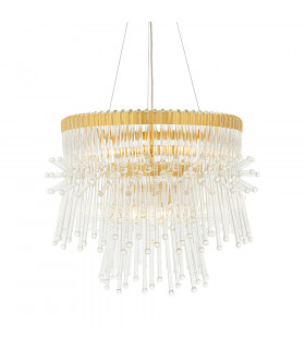 Florence 9 Light Ceiling Pendant Polished Gold Plated Finish With Clear Glass-1