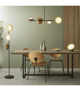 Tivoli 4 Light Ceiling Pendant Gold & Dark Bronze Finish With Opal Glass-2