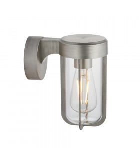 Benevento Outdoor Wall Lamp Brushed Silver Finish & Clear Glass IP44-1