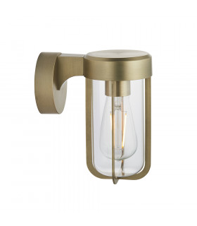 Benevento Outdoor Wall Lamp Brushed Gold Finish & Clear Glass IP44-1