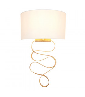 Sanremo Wall Lamp Gold Leaf & Ivory Cotton Fabric-1