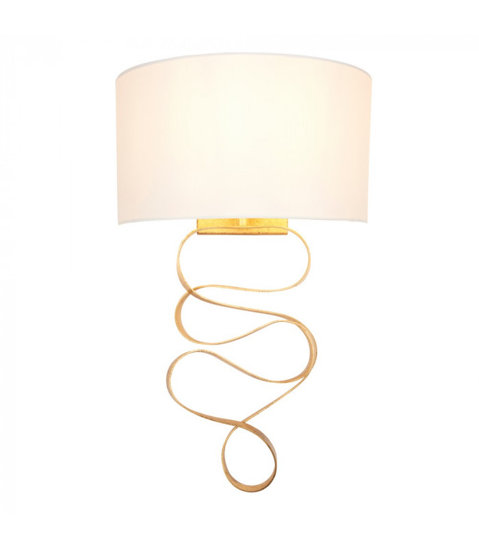 Sanremo Wall Lamp Gold Leaf & Ivory Cotton Fabric-1