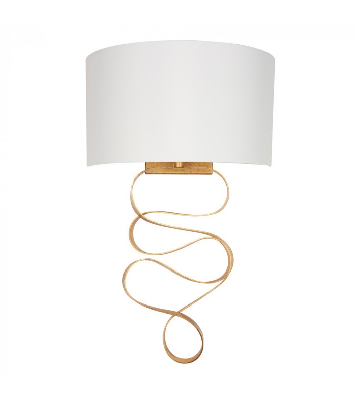 Sanremo Wall Lamp Gold Leaf & Ivory Cotton Fabric-7