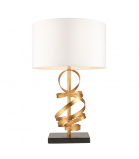 Sanremo Table Lamp Gold Leaf With Ivory Cotton And Black Marble-1