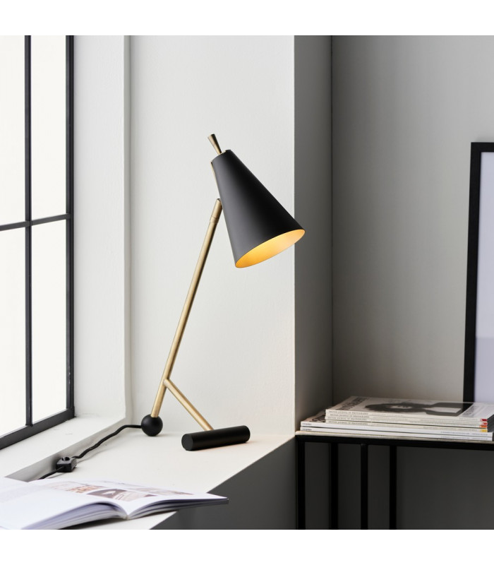 Alta Table Lamp Matt Antique Brass Plate & Matt Black-2