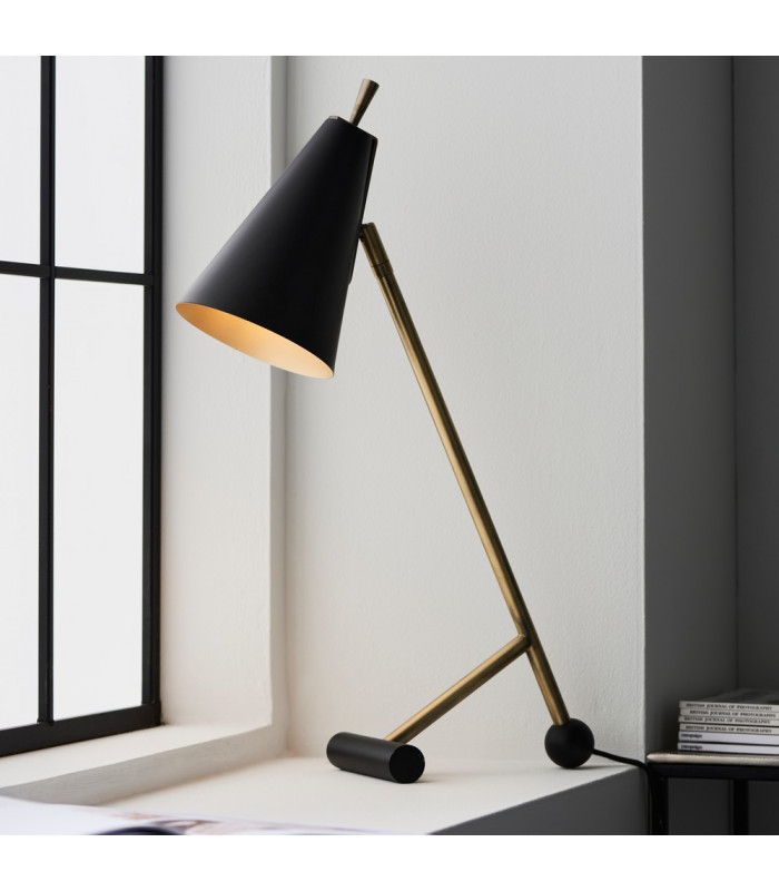 Alta Table Lamp Matt Antique Brass Plate & Matt Black-4