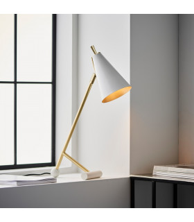 Alta Table Lamp Satin Brass Plate & Matt White Paint-2