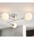 Riomaggiore Bathroom 3 Light Ceiling Semi Flush Chrome Plate & Matt Opal Glass IP44-4