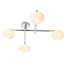 Oristano Bathroom 4 Light Ceiling Semi Flush Chrome Plate & Matt Opal Glass IP44-1