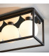 Matera Bathroom 3 Light Ceiling Semi Flush Matt Black & Matt Opal Glass IP44-6