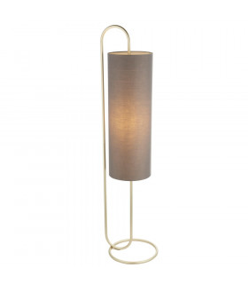 Arenzano Floor Lamp Antique Brass Paint & Grey Fabric-1