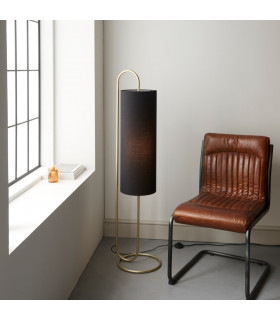 Arenzano Floor Lamp Antique Brass Paint & Black Fabric-2