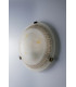 TRECENTO Patterned Glass Flush Ceiling Light Amber 30cm-2