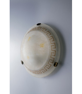 TRECENTO Patterned Glass Flush Ceiling Light Amber 30cm-2