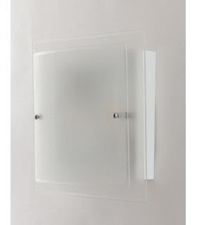 2 Light Flush Ceiling Light Glass White 30x30cm-1