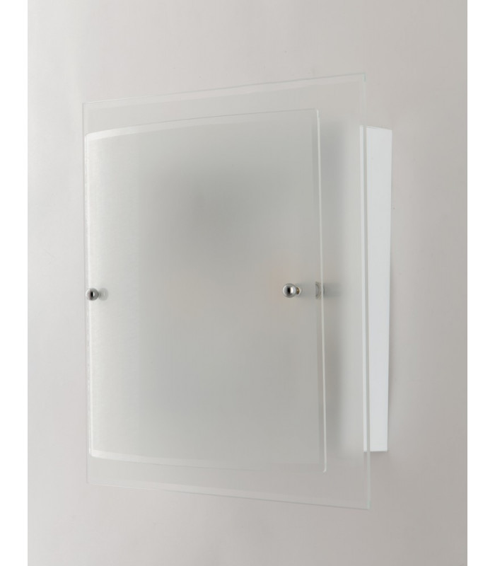 2 Light Flush Ceiling Light Glass White 40x40cm-1