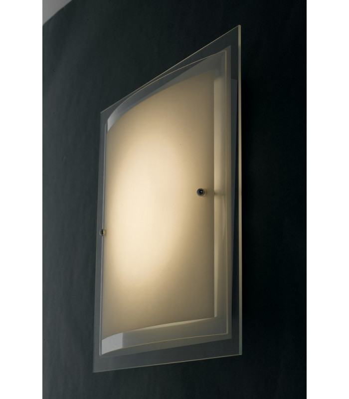 2 Light Flush Ceiling Light Glass White 40x40cm-3