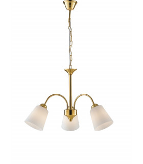 3 Light Multi Arm Pendant Ceiling Light Gold Glass Shades 60x37.9cm-1