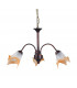 3 Light Multi Arm Pendant Ceiling Light Rust Glass 55.6x37.9cm
