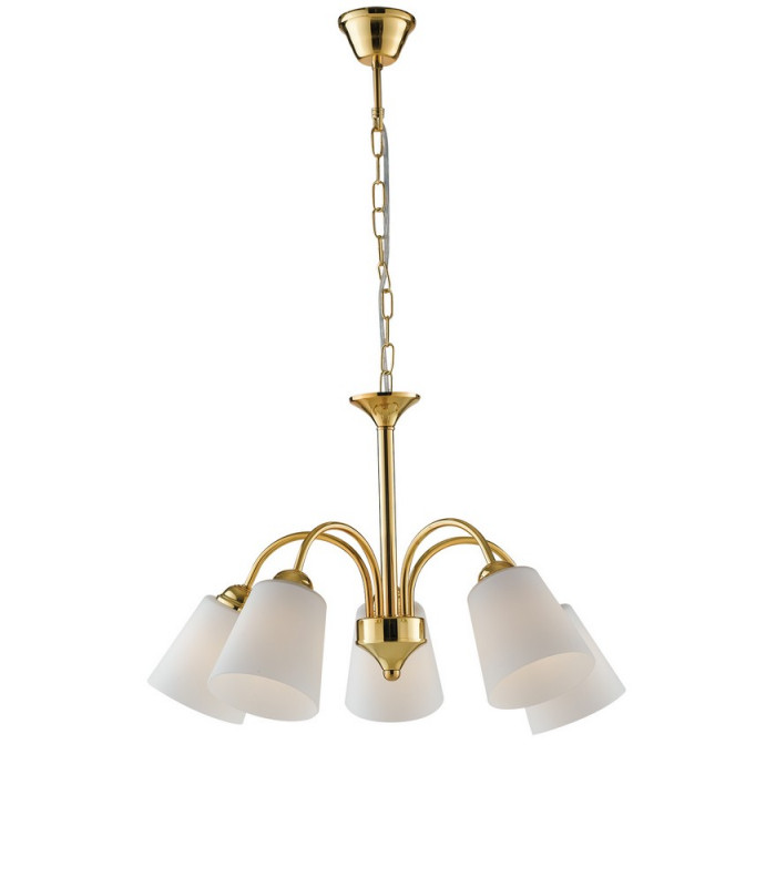 5 Light Multi Arm Pendant Ceiling Light Gold 14cm