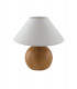 Table Lamp with Round Tapered Shade Wood Ceramic Fabric 23x23cm-3