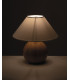 Table Lamp with Round Tapered Shade Wood Ceramic Fabric 23x23cm-4